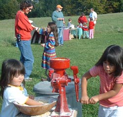 Grinding corn