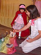 Lighting a candle for the birthday girl